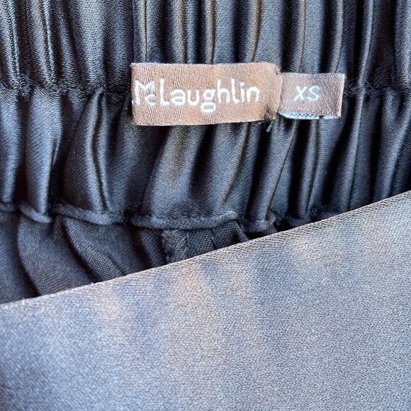 J. McLaughlin Amaya Black Satin Wide Leg Pants XS - Picture 6 of 7